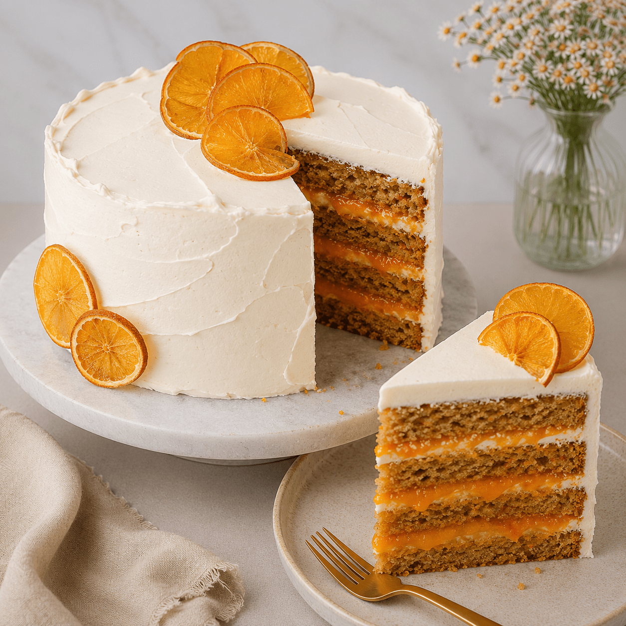 Carrot Orange Cake with Orange Filling